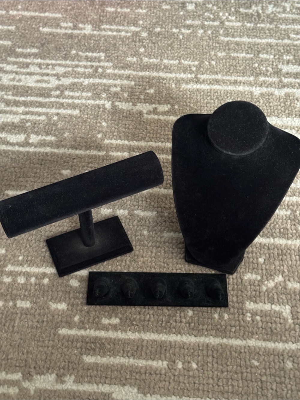 Black Velvet Jewelry Display Set for  Accessories